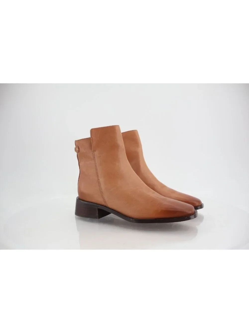 Sam Edelman Womens Thatcher Leather Square Toe Dress Ankle Boots Brown Size 5
